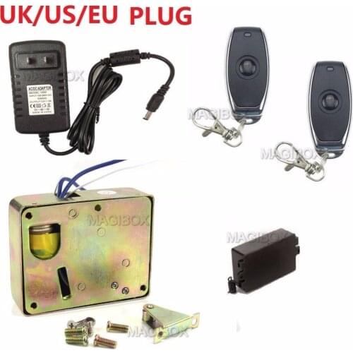 Remote Control Cabinet Drawer Lock Fail Secure 12v Mini Electric Lock+ Remote Control + 12V Power Supply