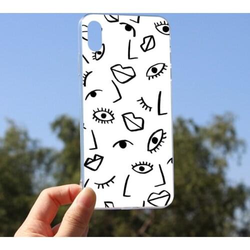 Personality trend soft phone case for iphone X XR XS 11pro max 7 8 6s 6 plus se 5s 5 TPU cover eye art pattern shell Funda Coque