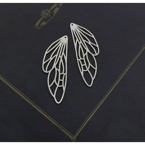 Making Jewelry Findings Dragonfly Stainless Steel Bead Metal Pendant Cut Titanium Steel Wing Charm For DIY Necklace Earrings