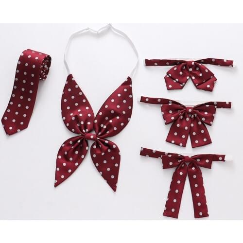 Jk Uniform Bow Tie Cute Japanese/korean School Uniform Accessories Bow-knot Tie Red White Design Knot Cravat Necktie Adjustable