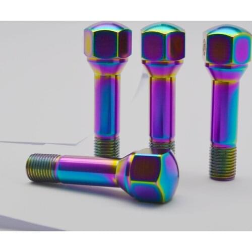 Jntitanti Gr5 titanium wheel hub bolt for M14*1.5*52mm Ferrari car