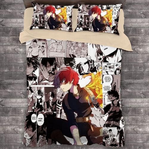Popular Anime My Hero Academia 3D Bedding Set Duvet Covers Pillowcases Comforter Bedclothes Bed Linen bedding sets 03
