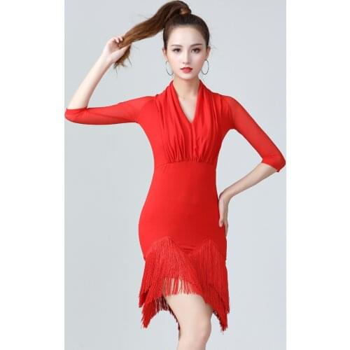 Adult Women Latin Dress Girls Stage Competition Ballroom Samba Dancing Practice Costume Dance Dress For Performance Costume