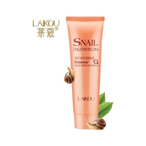 LAIKOU Snail Facial Cleanser Anti Aging Natural Organic Gel Daily Face Wash Exfoliating Gel Deep Pore Cleansing Skin Care 100g