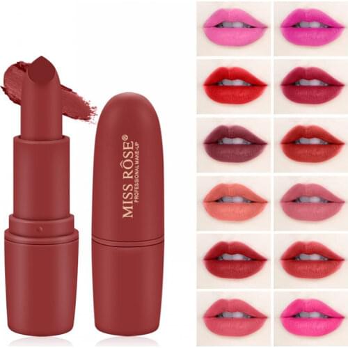 Miss Ross Women Lipstick Long Lasting Waterproof Velvet Lip Stick Sexy Pigments Makeup Red Pink Lipsticks Cosmetics