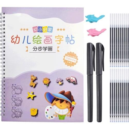Reusable Painting Copybook Hand lettering book Groove Auto Fades Coloring Books For Kids Children Drawing books libros copy book