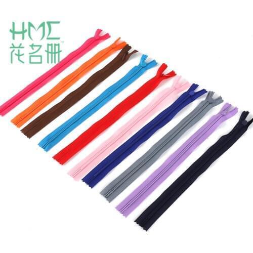 10pcs/lot 28cm 35cm 40cm 50cm 55cm 60cm Long Invisible Zippers DIY Nylon Coil Zipper For Sewing Wallet Tailor Sewing Craft