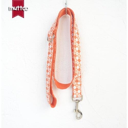 MUTTCO retailing self-design handmade beefy leash THE BISCUIT poly satin and nylon 5 sizes dog collars and leashes UDL065