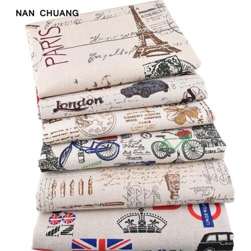 Nanchuang 25cmx45cm Printed Patchwork Cotton Linen Fabric For DIY Handicraft Sewing Tablecloth Placemat Bag Material 6Pcs/Lot