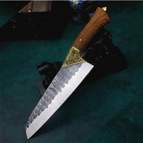Longquan handmade forging small sharp knife boning knife fish knife Longquan ghost hand-made kitchen knife sharp chef knife