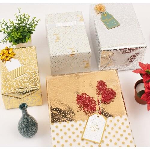 2019 New 10pcs/lot Golden Silver Christmas Gift Packing Paper Flower Wrapping Paper DIY Crafts Supplies Christmas Decor for Home