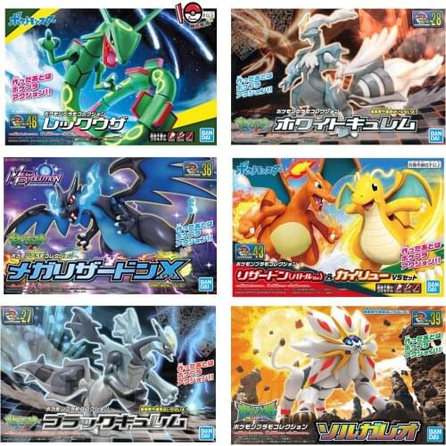 Genuine Bandai Anime Model Pokemon Rayquaza Gengar Lucario Charizard Assembled Model Collection Anime Peripheral Childrens Gift