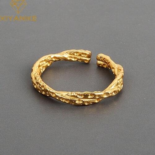 XIYANIKE 925 Sterling Silver Irregular Frosted Pattern Twisted Ring Women Fashion Retro Temperament Exquisite Handmade Jewelry