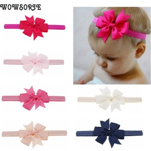 Baby headband Lovely Girls Bowknot Knot Tiara Bow Headband Elastic hair Band Headwear infant newborn children hair Accessories