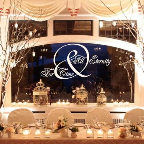 Simple Vinyl Wall Decal For Wedding For Time & All Eternity Wall Vinyl Sticker Decal Date DIY Wedding Board Stickers A15-008