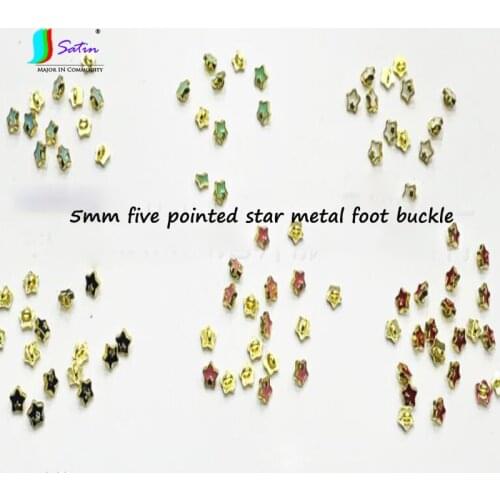 100pcs Wholesale Mini 5mm Pentagram Metal Colorful Foot Button Diy Hand BJD Doll Dress Clothing Button Accessories