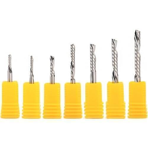 2pc 3A Class SHK 4mm One single flute down-cut spiral endmill left hand cutting bit for plastic pvc acrylic MDF woodworking bit