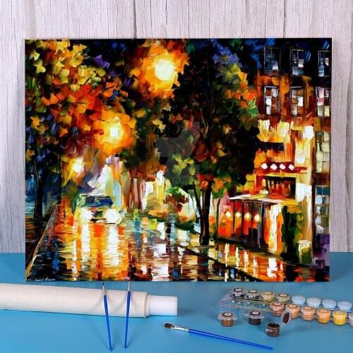 The Glowing Night Paint By Numbers Set Oil Paints 50*70 Canvas Pictures Handmade Adults Drawing
