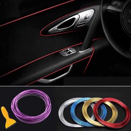 5M Universal DIY Flexible Interior Decoration Moulding Trim Strips Car Central Control and Door Decoration Strip