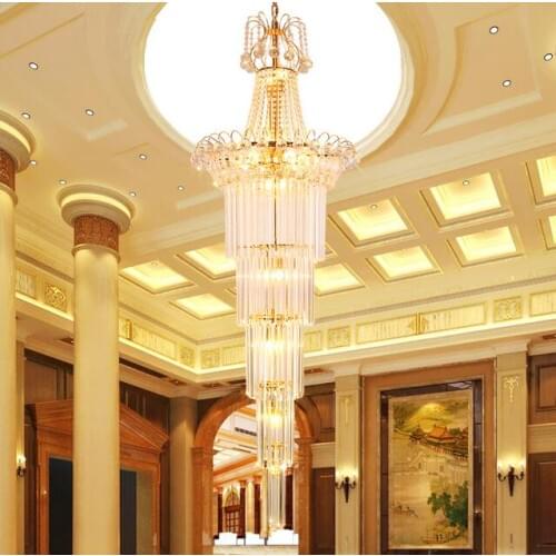 Villas stairs hotel ceiling lamps With good staircase crystal lights engineering lights crystal chandeliers SJ15 ya74