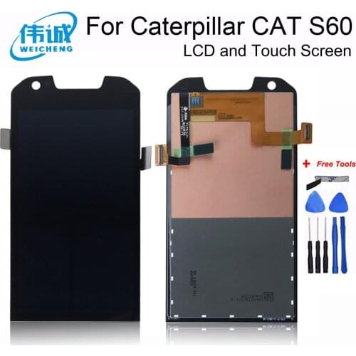 WEICHENG For Caterpillar Cat S60 Phone Front Frame+Middle frame Housing Black For Cat S60 Middle and Front Bezel Chassis Frame