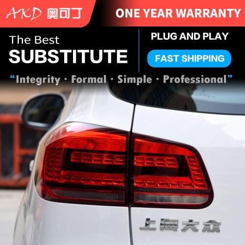 AKD tuning cars Tail lights For VW Tiguan 2013 Taillights LED DRL Running lights Fog lights angel eyes Rear parking lights