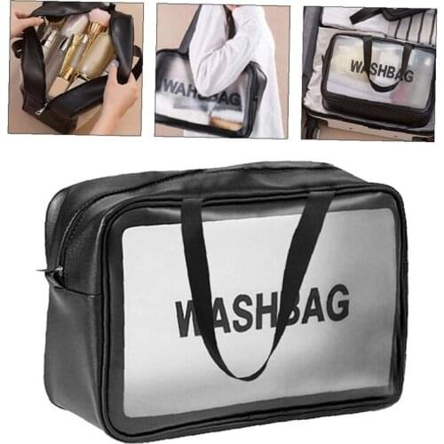 Ladies Large Capacity Pu Frosted Waterproof Cosmetic Bag Convenient Travel Storage Toiletry Organize MakeUp Bag Female Wash Bag