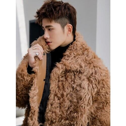 2020 Winter Real Fur Coat Men Sheep Shearling Jacket Men Naturla Wool Fur Coats and Jackets Cuero Genuino 19323 KJ3324