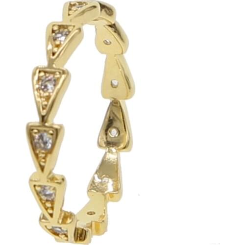 2018 delicate danity minimal jewelry thin band gold color white cz engagement micro pave stone ring