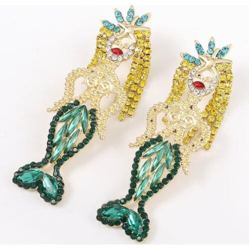 2021 New Metal Acrylic Mermaid Earrings Womens Creative Popular Dangle Earrings Party Jewelry Accessories