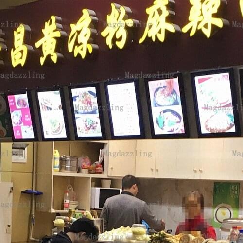 6PCS X A3 Magnetic Open Aluminum Frame Slimline LED Menu Boards For Restaurant / Fast Food Store
