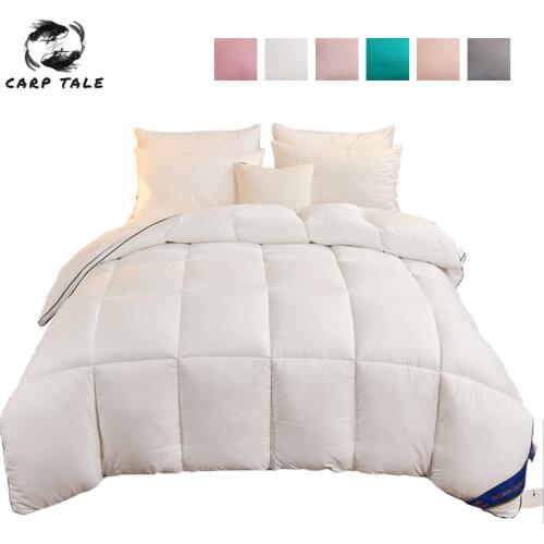 95% White Goose Bed Duvet Warm Winter Quilted Quilt Solid Color Comforter Quilt Down blanket For Home Hotel King Queen Twin Size