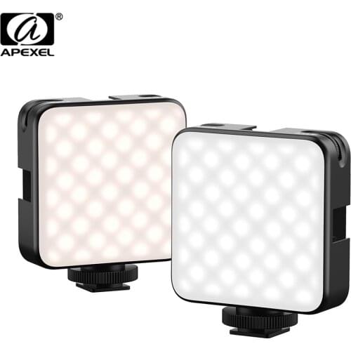 APEXEL Multi-Color Dimmable LED Pocket Light 2500-6500K Video Flash Camera Lamp Soft Photo Lighting with Battery for Phone Vlog