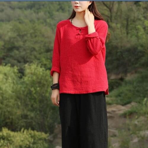 2020 Blouse 8 Colors Fashion Women Long Sleeve Casual Tops casual cotton linen Shirts Plus Size Female Womens Tops And Blouses