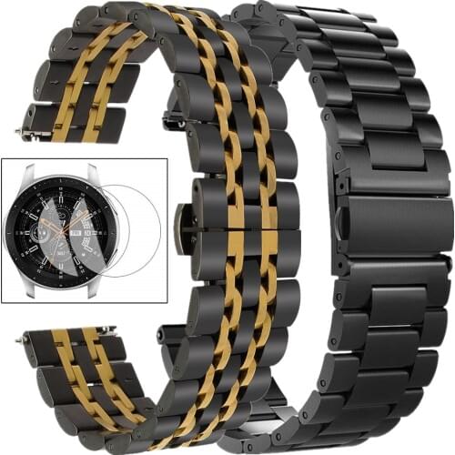 Pulseira for Galaxy Watch 42mm 46mm Band Set Metal Strap for Samsung Gear S3 Classic/Frontier Smart Watch with Screen Protector