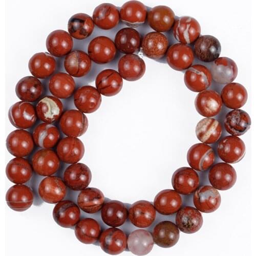 Natural Stone Beads Brick Red Red Stone AB Round Smooth Loose Beads for Making DIY Bracelet Handmade Accessories 4/6/8/10/12mm