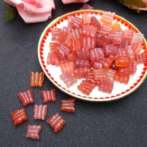 Loose beads RED AGATE BUTTERFLY 12-13MM for DIY jewelry making FPPJ wholesale