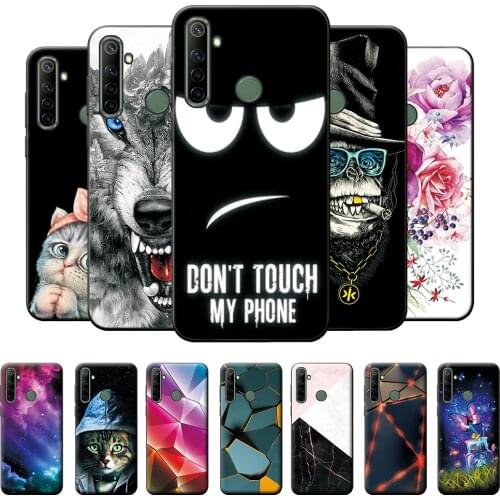 Case For Oppo Realme 6i Silicone 6.5 inch Soft TPU Phone Cover For Oppo Realme 5 C3 Cover Iron Tower Protective Case Bumper