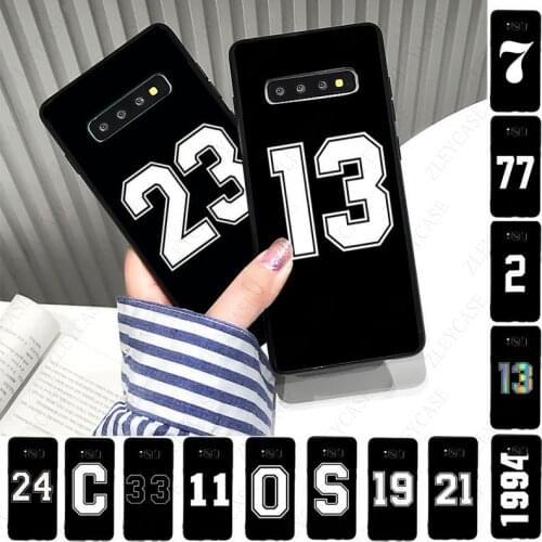 Football Lucky number And letter Phone Case For samsung s10 s20fe s9 s30 s20ultra s21plus note8 9 note10plus note20ultra Coque
