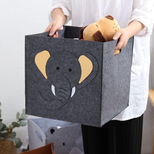 Cube Folding Storage Boxes Kids Toys Organizer Felt Cloth Fabric Storage Basket Foldable Storage Box 35cm For Nursery Toy Bins