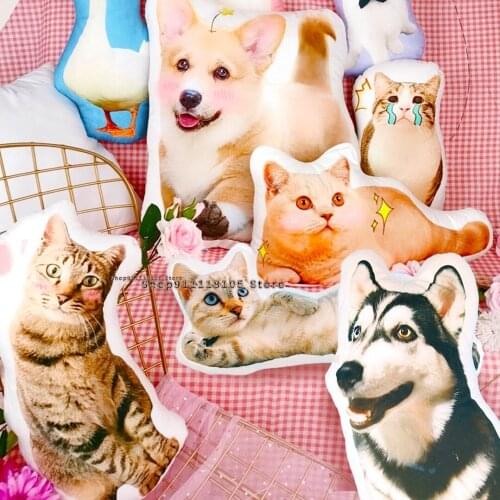 Diy Personalized Pillow Pet Photo Custom Pillow Animal Shape Cute Cushion Home Decoration 3d Animal Plush Toy