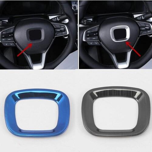 For Honda Accord Sedan 10th 2018 2019 2020 2021 Stainless Steel Car Steering Wheel Decoration Cover Trim Frame Sticker
