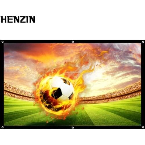 100 inch 16:9 Simple Wrap Fabric Roll Up Projection Screen 100" 16:9 HD Portable Projector Screen for Business Meeting