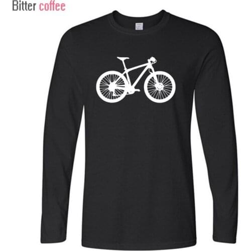 BITTER COFFEE Mens Male Design Biking Graphic Tees Shirt Custom Long Sleeve T Shirts Boy Plus Size printing Tops & Tees
