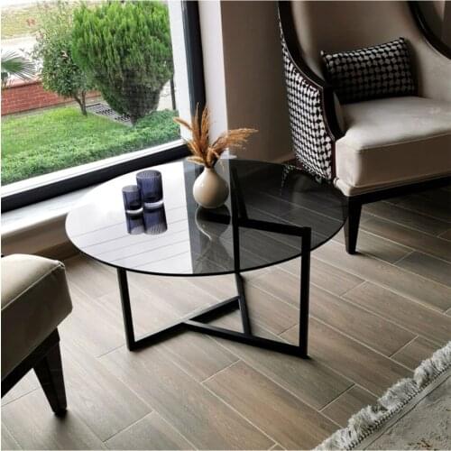 Trio Coffee Table / Smoked Tempered Glass