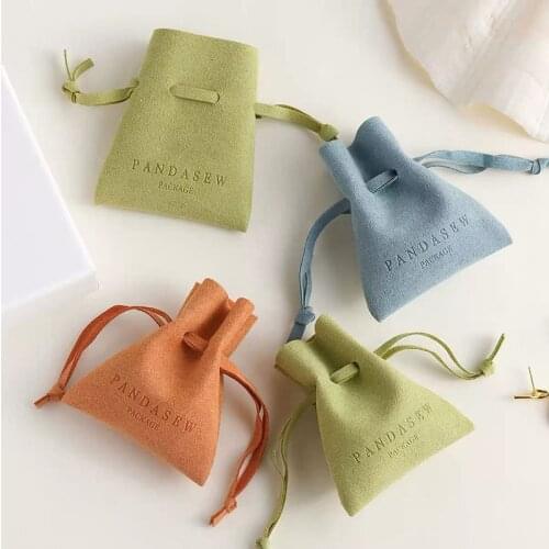 1000Pcs Suede Jewelry Pouch High Quality Treasure Packing Bag Gift Sachet Bolsa Multi Size Elegant Pocket Can Customized Logo