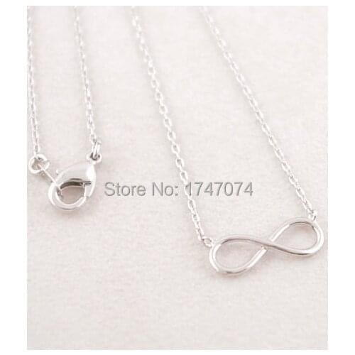 Fashion jewelry gold silver plated infinity 8 necklace,Number Eight Necklace