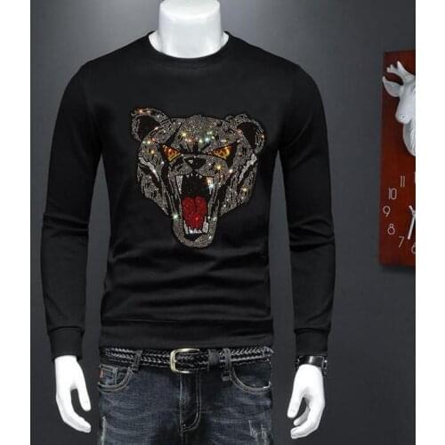 Hip Hop Diamonds Hoodies Men Autumn Casual Pullover Hoodie Male Fashion Sweatshirts