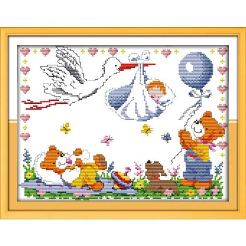Angel baby coming cross stitch kit 14ct 11ct count print canvas stitching embroidery DIY handmade needlework