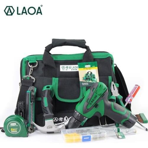 LAOA 35 pcs Power Tools Set with Electric Screwdrivers Electrical Drill Hammer Pliers Wrenches Measuring tape Roulette